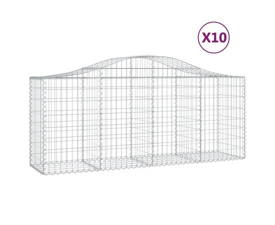 Coșuri gabion arcuite 10 buc, 200x50x80/100 cm, fier galvanizat, 2 image