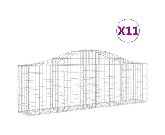 Coșuri gabion arcuite 11 buc, 200x30x60/80 cm, fier galvanizat, 2 image