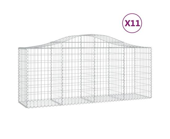 Coșuri gabion arcuite 11 buc, 200x50x80/100 cm, fier galvanizat, 2 image