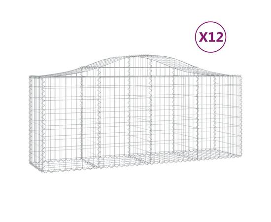 Coșuri gabion arcuite 12 buc, 200x50x80/100 cm, fier galvanizat, 2 image