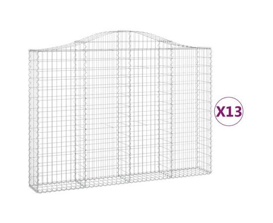 Coșuri gabion arcuite 13 buc, 200x30x140/160cm, fier galvanizat, 2 image