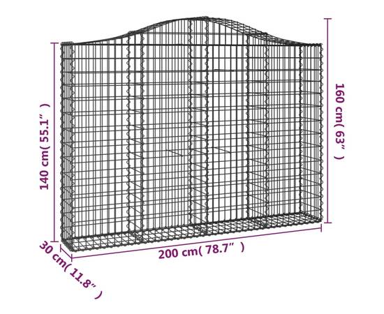 Coșuri gabion arcuite 13 buc, 200x30x140/160cm, fier galvanizat, 6 image