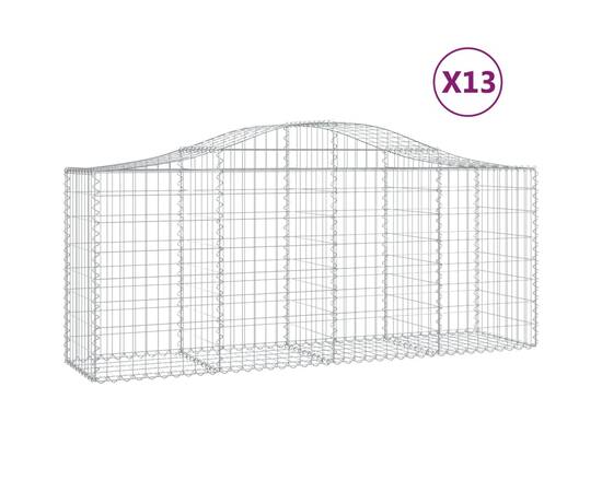 Coșuri gabion arcuite 13 buc, 200x50x80/100 cm, fier galvanizat, 2 image