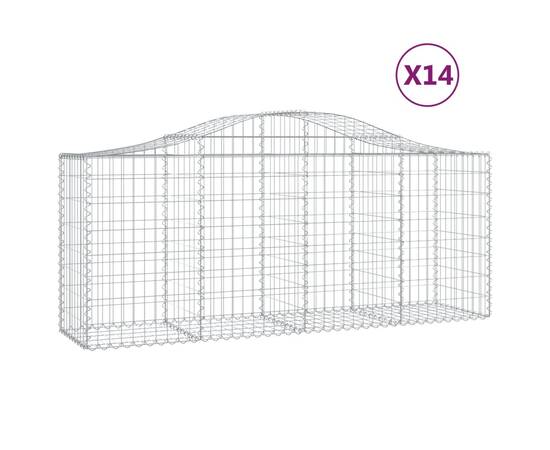 Coșuri gabion arcuite 14 buc, 200x50x80/100 cm, fier galvanizat, 2 image