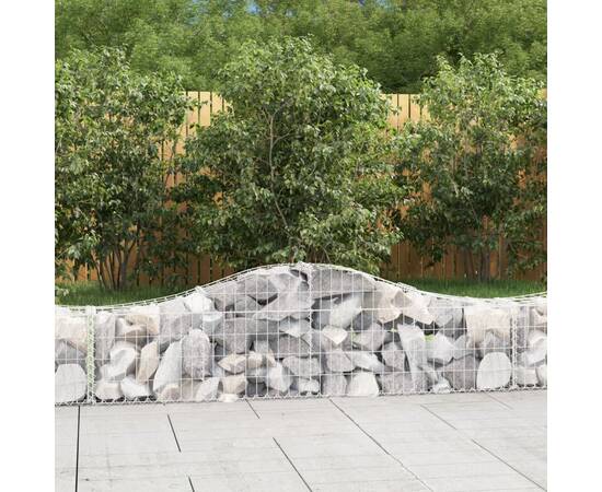 Coșuri gabion arcuite 3 buc, 200x30x40/60 cm, fier galvanizat