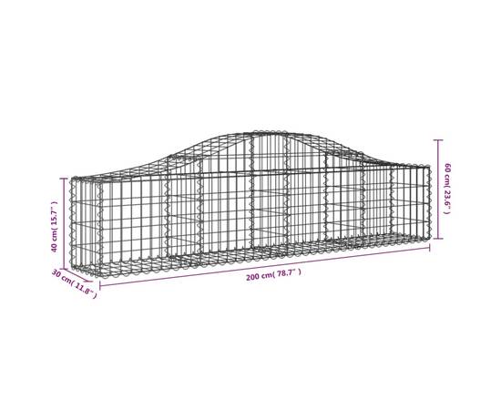 Coșuri gabion arcuite 3 buc, 200x30x40/60 cm, fier galvanizat, 6 image