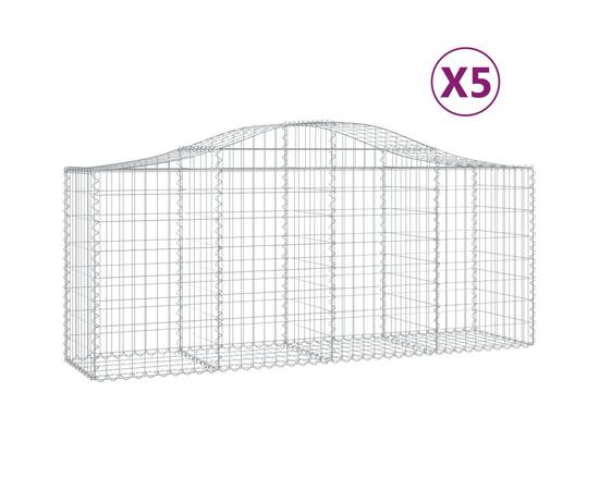 Coșuri gabion arcuite 5 buc, 200x50x80/100 cm, fier galvanizat, 2 image