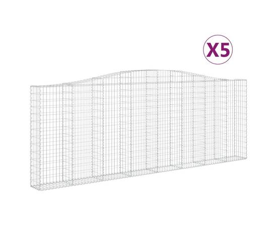 Coșuri gabion arcuite 5 buc, 400x30x140/160 cm, fier galvanizat, 2 image