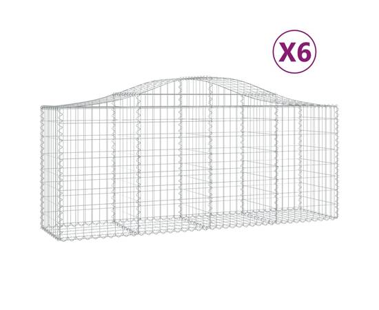 Coșuri gabion arcuite 6 buc, 200x50x80/100 cm, fier galvanizat, 2 image