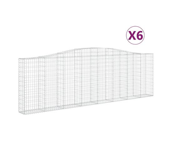 Coșuri gabion arcuite 6 buc. 400x30x120/140 cm fier galvanizat, 2 image