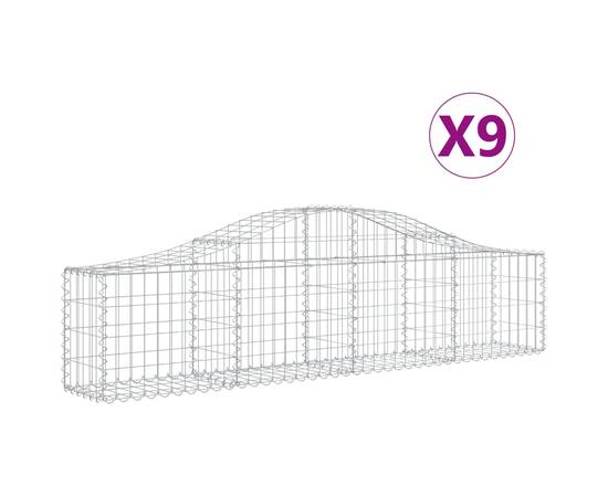 Coșuri gabion arcuite 9 buc, 200x30x40/60 cm, fier galvanizat, 2 image