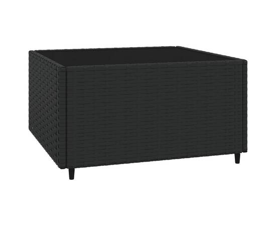 Set mobilier de grădină cu perne, 3 piese, negru, poliratan, 7 image