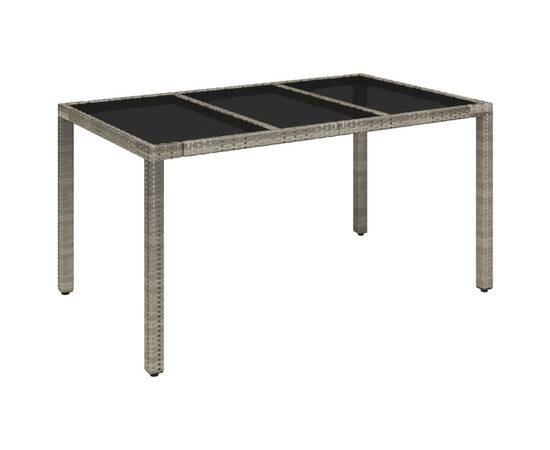 Set mobilier de grădină cu perne, 5 piese, gri, poliratan, 7 image