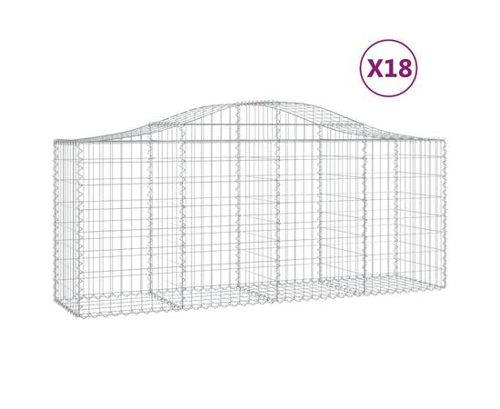 Coșuri gabion arcuite 18 buc, 200x50x80/100 cm, fier galvanizat, 2 image