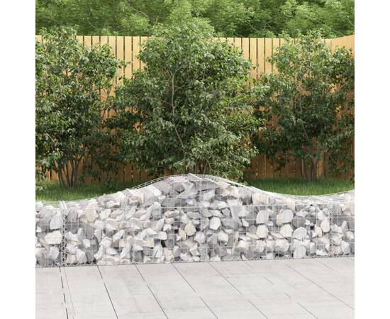 Coșuri gabion arcuite 4 buc, 200x50x40/60 cm, fier galvanizat