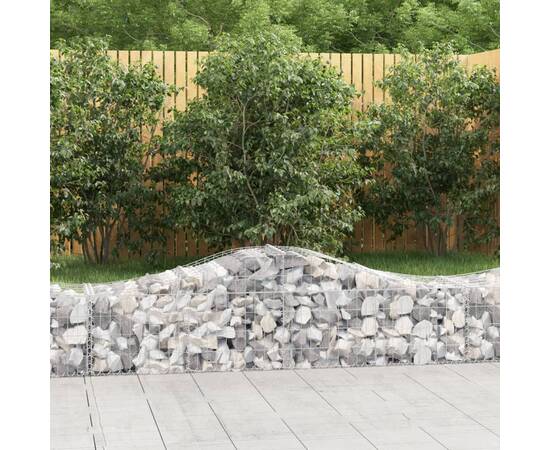 Coșuri gabion arcuite 6 buc, 200x50x40/60 cm, fier galvanizat