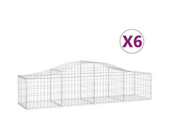 Coșuri gabion arcuite 6 buc, 200x50x40/60 cm, fier galvanizat, 2 image