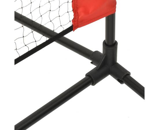 Plasă de tenis, negru și roșu, 400x100x87 cm, poliester, 5 image