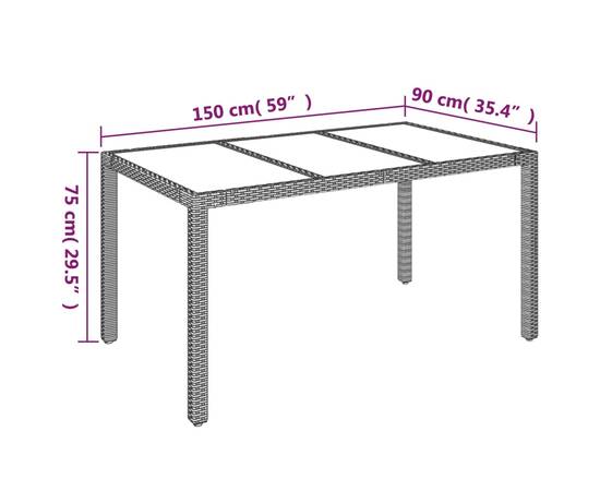 Set mobilier de grădină cu perne, 5 piese, gri, poliratan, 11 image