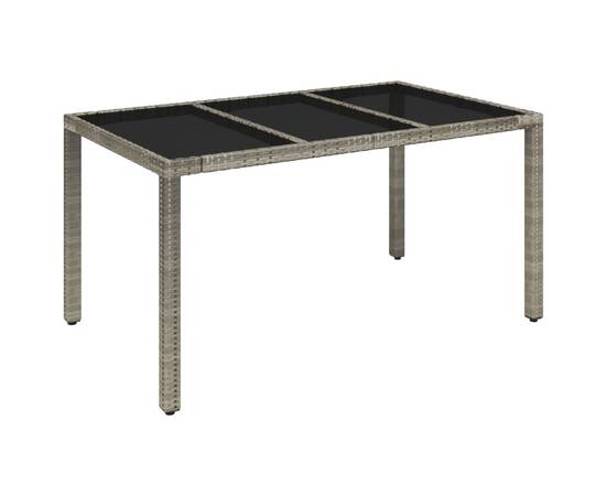 Set mobilier de grădină cu perne, 5 piese, gri, poliratan, 6 image