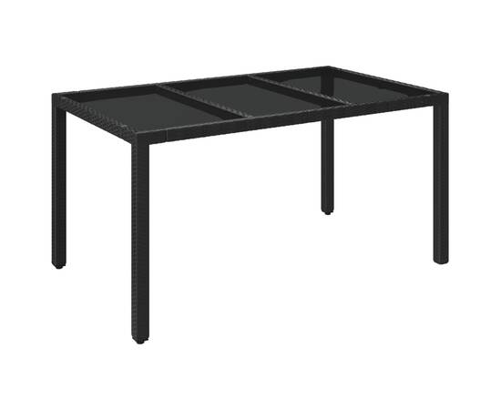 Set mobilier de grădină cu perne, 5 piese, negru, poliratan, 7 image