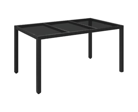 Set mobilier de grădină cu perne, 7 piese, negru, poliratan, 7 image