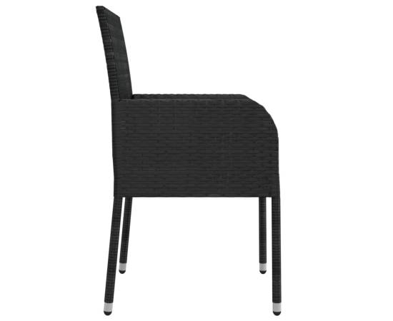 Set mobilier de grădină cu perne, 9 piese, negru, poliratan, 6 image