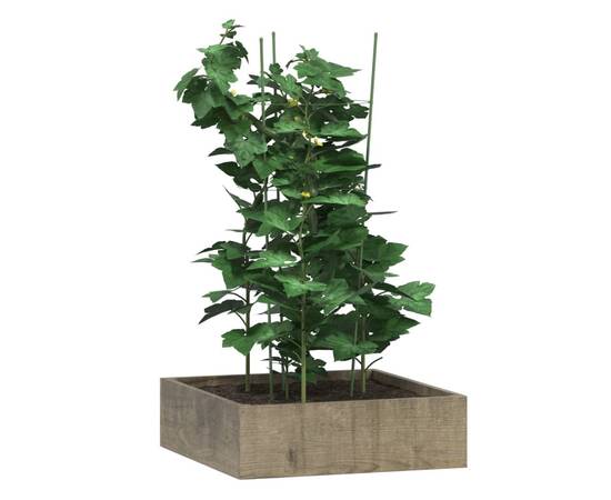 Suport plante de grădină cu 3 inele, 5 buc, verde, 45 cm, oțel, 3 image