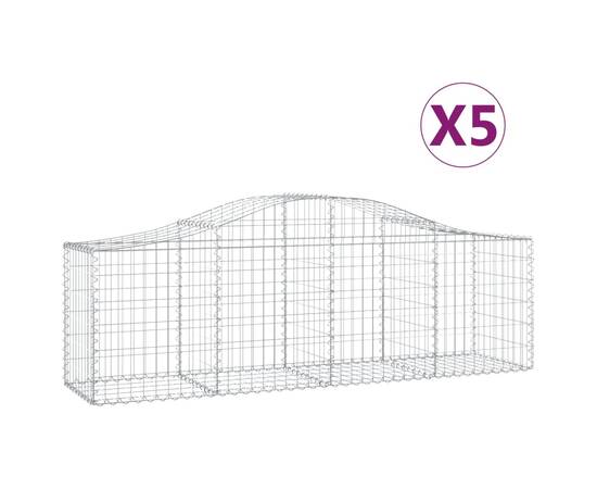 Coșuri gabion arcuite 5 buc, 200x50x60/80 cm, fier galvanizat, 2 image