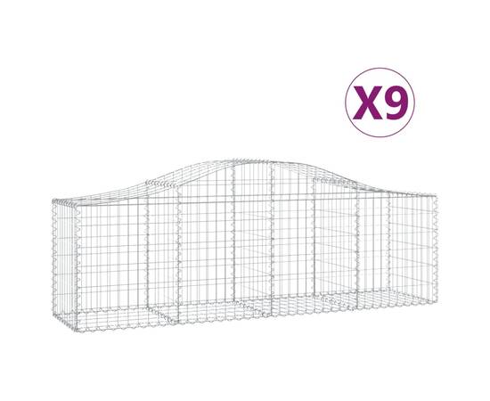 Coșuri gabion arcuite 9 buc, 200x50x60/80 cm, fier galvanizat, 2 image