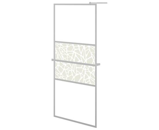 Paravan duș walk-in cu raft crom 80x195 cm sticlă esg/aluminiu, 2 image