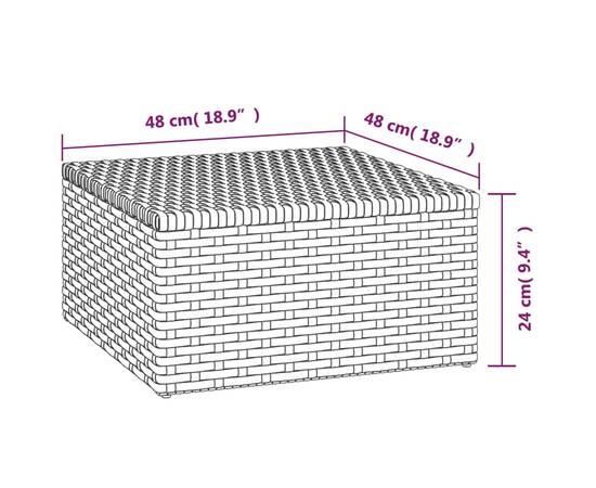 Set mobilier de grădină cu perne, 3 piese, gri, poliratan, 10 image