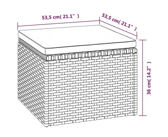 Set mobilier de grădină cu perne, 3 piese, gri, poliratan, 9 image