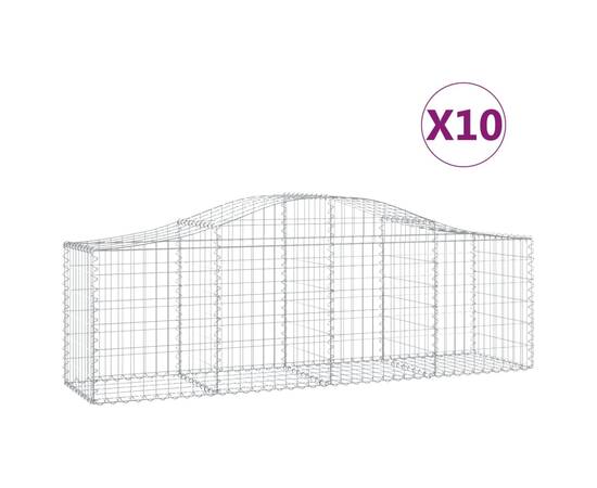 Coșuri gabion arcuite 10 buc, 200x50x60/80 cm, fier galvanizat, 2 image