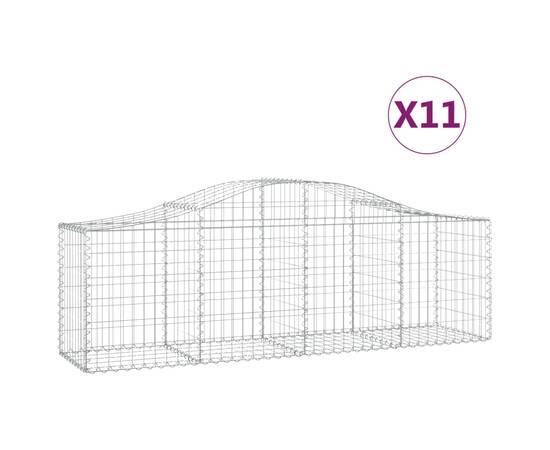 Coșuri gabion arcuite 11 buc, 200x50x60/80 cm, fier galvanizat, 2 image