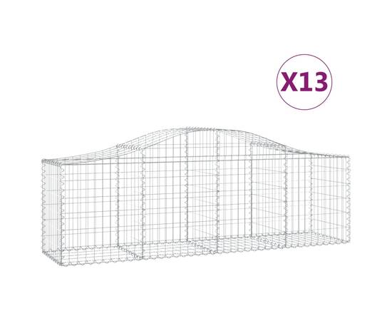 Coșuri gabion arcuite 13 buc, 200x50x60/80 cm, fier galvanizat, 2 image