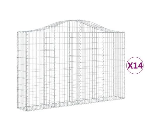 Coșuri gabion arcuite 14 buc, 200x30x120/140cm, fier galvanizat, 2 image