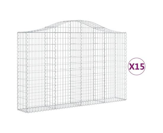 Coșuri gabion arcuite 15 buc, 200x30x120/140cm, fier galvanizat, 2 image