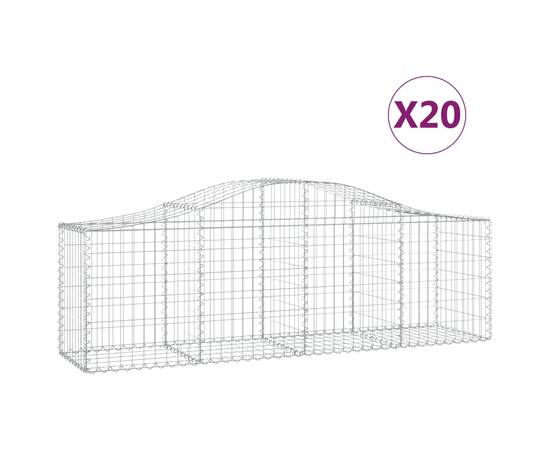 Coșuri gabion arcuite 20 buc, 200x50x60/80 cm, fier galvanizat, 2 image