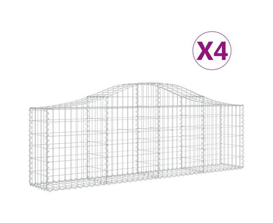 Coșuri gabion arcuite 4 buc, 200x30x60/80 cm, fier galvanizat, 2 image