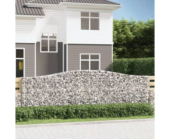 Coșuri gabion arcuite 4 buc. 400x30x120/140cm fier galvanizat