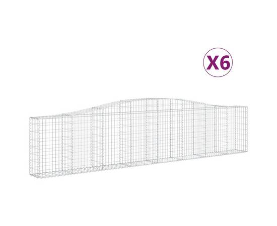 Coșuri gabion arcuite 6 buc, 400x30x80/100 cm, fier galvanizat, 2 image