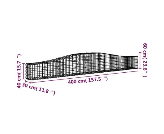 Coșuri gabion arcuite 7 buc, 400x30x40/60 cm, fier galvanizat, 6 image