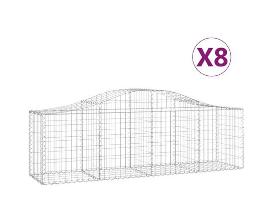 Coșuri gabion arcuite 8 buc, 200x50x60/80 cm, fier galvanizat, 2 image