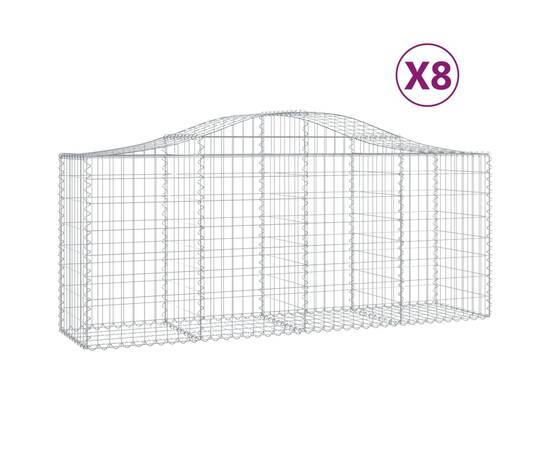 Coșuri gabion arcuite 8 buc, 200x50x80/100 cm, fier galvanizat, 2 image