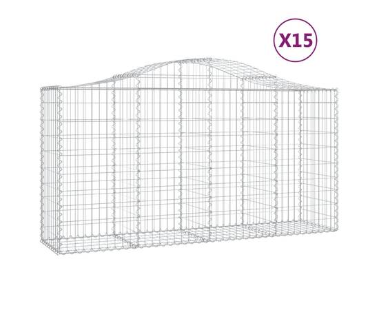 Coșuri gabion arcuite 15 buc, 200x50x100/120cm, fier galvanizat, 2 image