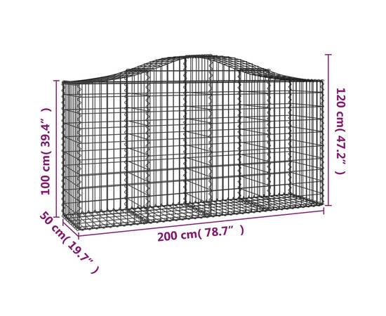 Coșuri gabion arcuite 15 buc, 200x50x100/120cm, fier galvanizat, 6 image