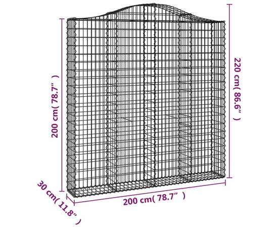 Coșuri gabion arcuite 2 buc. 200x30x200/220 cm fier galvanizat, 6 image