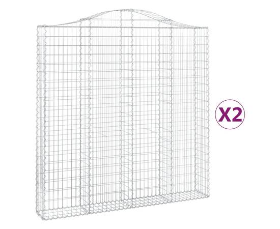 Coșuri gabion arcuite 2 buc. 200x30x200/220 cm fier galvanizat, 2 image