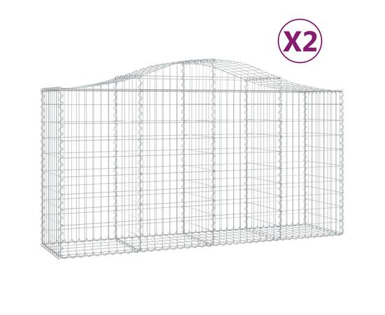 Coșuri gabion arcuite 2 buc, 200x50x100/120 cm fier galvanizat, 2 image